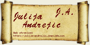 Julija Andrejić vizit kartica